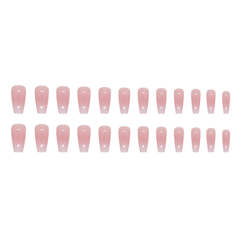 24Pcs Sweet Pink Gradient Ballet Nails|DIY Nails|Full Cover Fake Nails|Daily Wear