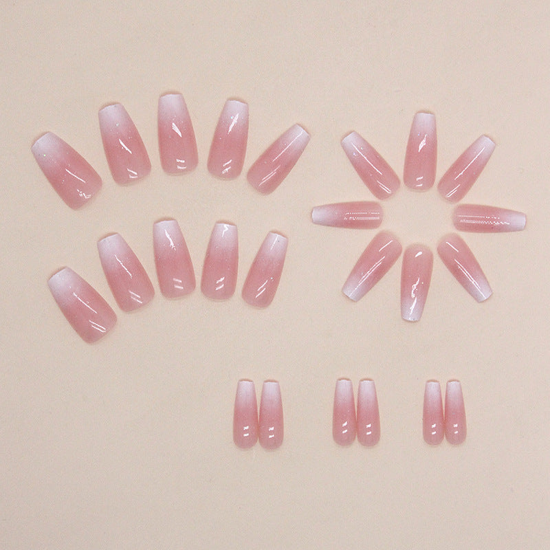 24Pcs Sweet Pink Gradient Ballet Nails|DIY Nails|Full Cover Fake Nails|Daily Wear