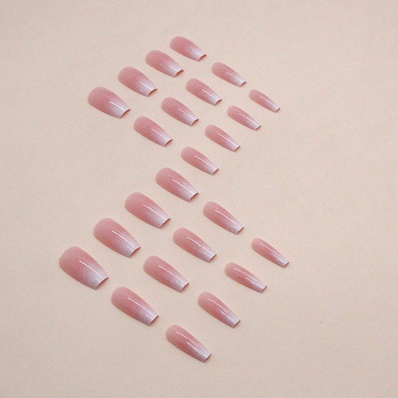24Pcs Sweet Pink Gradient Ballet Nails|DIY Nails|Full Cover Fake Nails|Daily Wear