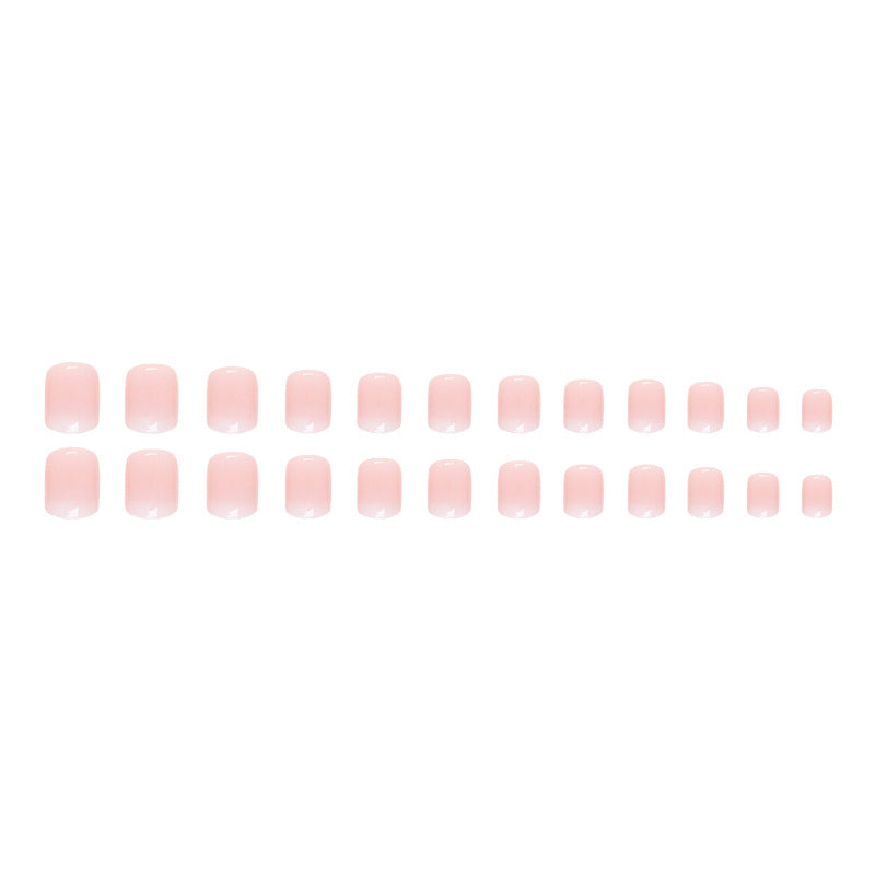 24Pcs Soft Pink White - Edge Simple Press|DIY Nails|Full Cover Fake Nails|Daily Wear