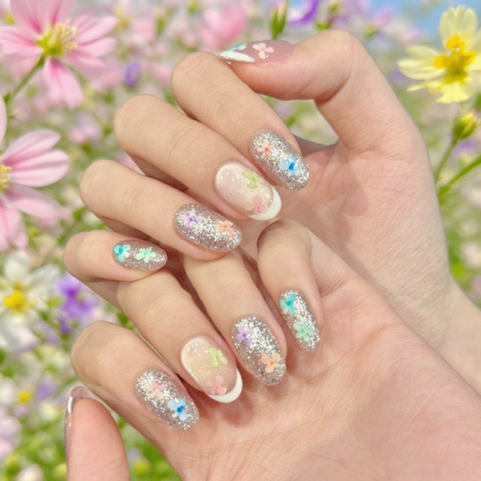 10Pcs Colorful Cat's Eye Oval Nails ｜ Full Cover Fake Nails ｜ Daily Wear