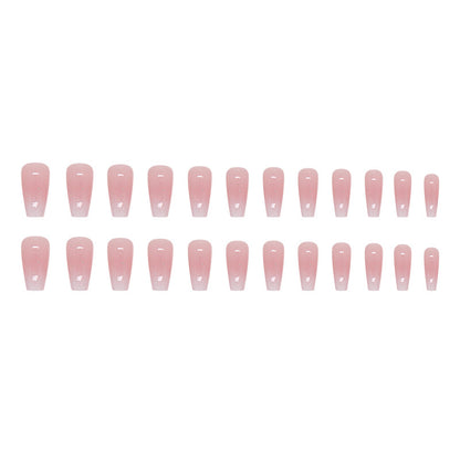 24Pcs Sweet Pink Gradient Ballet Nails｜DIY Nails｜Full Cover Fake Nails｜Daily Wear