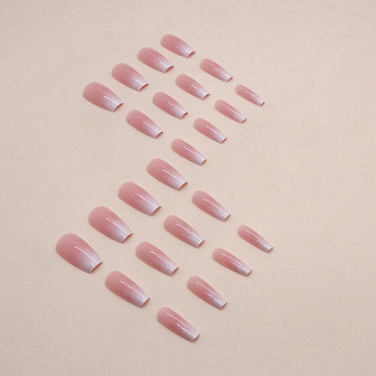 24Pcs Sweet Pink Gradient Ballet Nails｜DIY Nails｜Full Cover Fake Nails｜Daily Wear