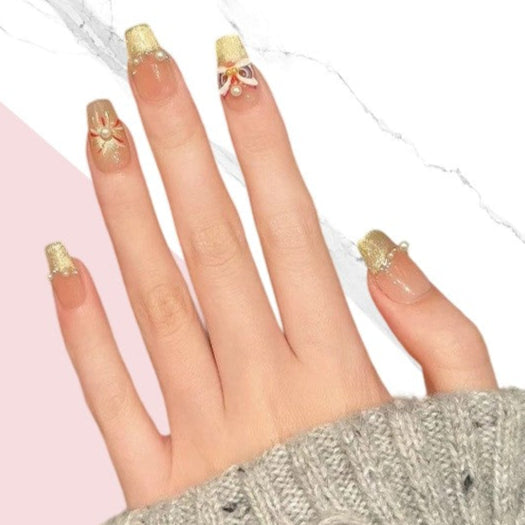 10Pcs Firework Pearl Lion Cat's Eye｜ Full Cover Fake Nails ｜ Daily Wear