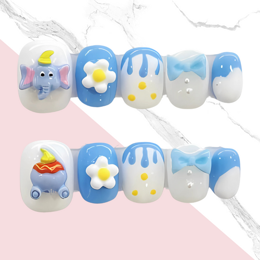 10Pcs Dumbo Fun｜ Full Cover Fake Nails ｜ Daily Wear
